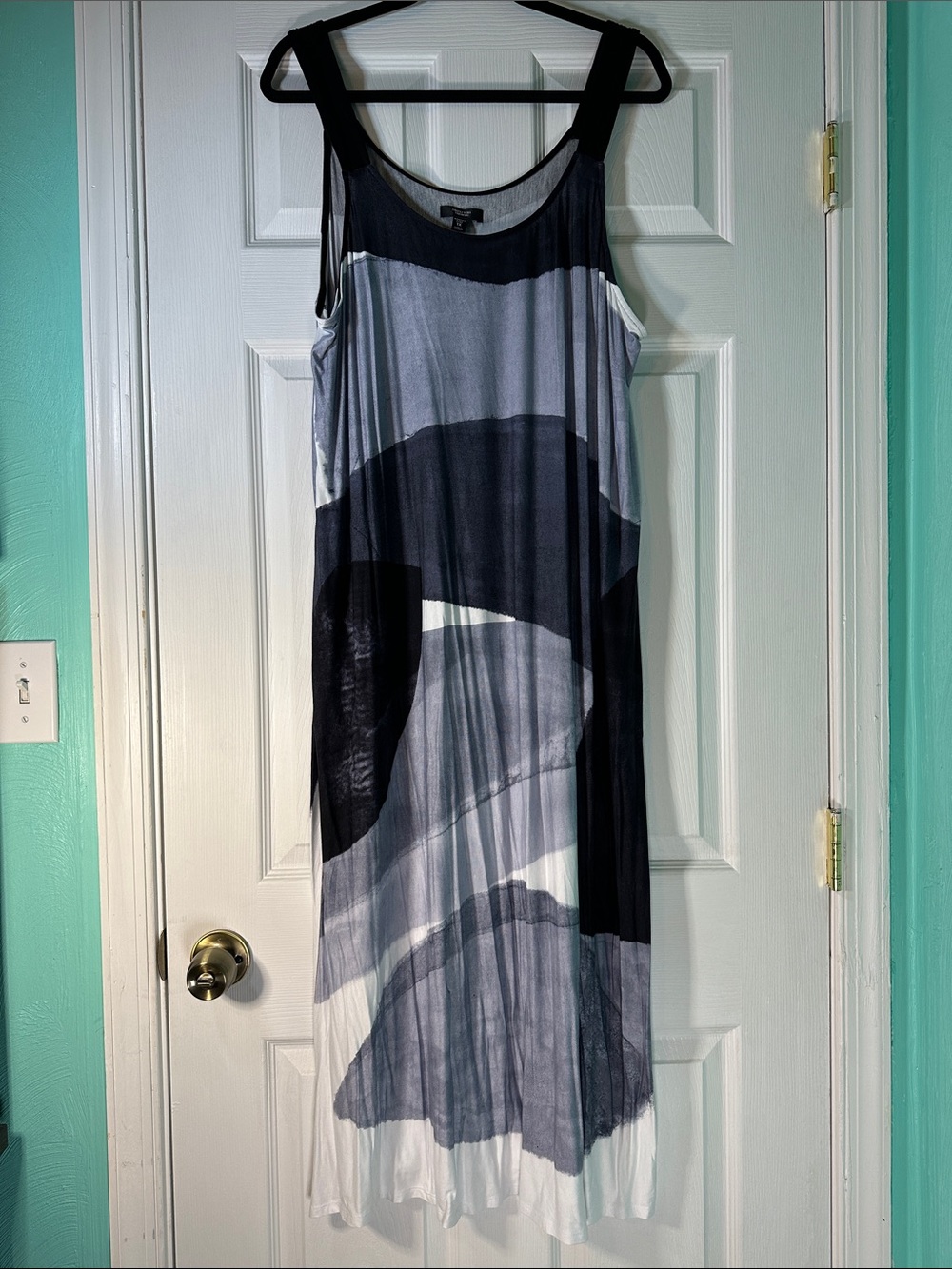 Simply Vera Vera Wang Black Gray White Abstract Maxi Dress